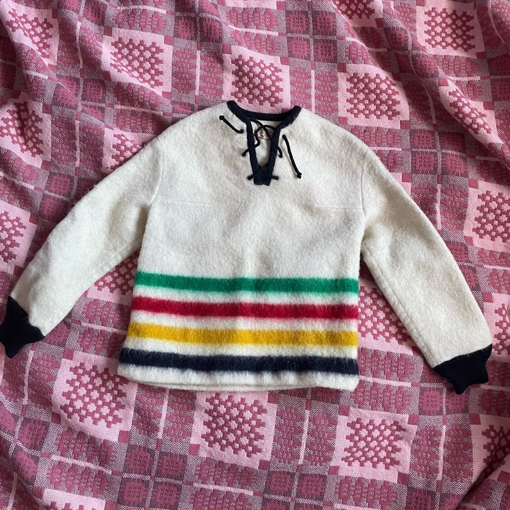 Vintage Hudson’s Bay HBC Stripes Point Blanket Sweater